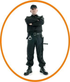 security man wearing black uniform