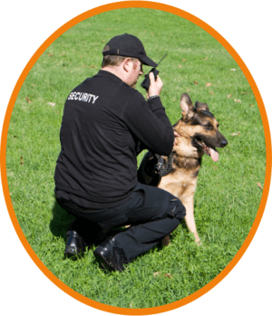 security guard with a dog